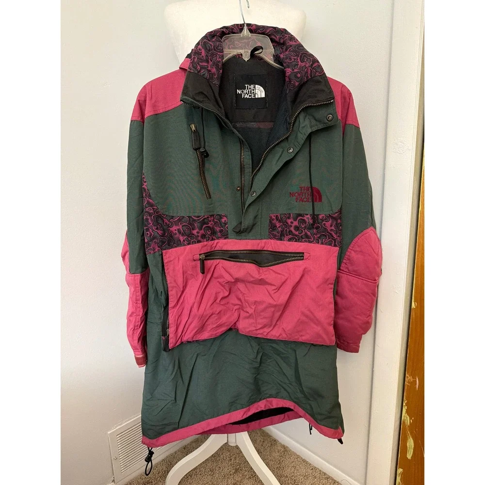 The North Face Rage Vintage 90s Anorak Jacket Rare Color Block Unisex Parka